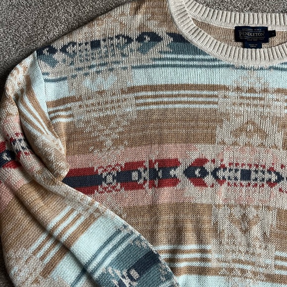 PENDELTON Women’s Southwestern Sweater Tribal Print Sweater - Size Large - Picture 7 of 8
